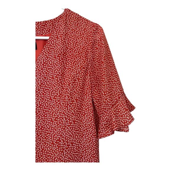 Lulus Lulu's Castana Rust Red Button Up Skater Dress Size XS Mini Tie Back Flare - Picture 3 of 6